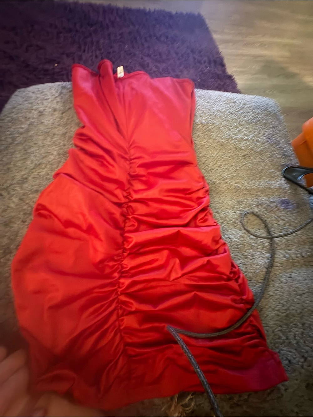 Lucy in the Sky Red Ruched Strapless Dress